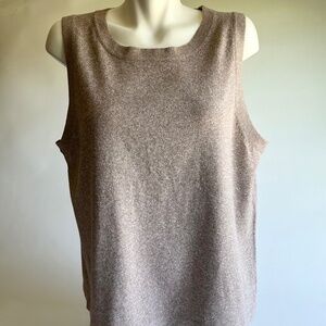 New Vince Camuto Cream Beige Polyester Sleeveless Pullover size XL